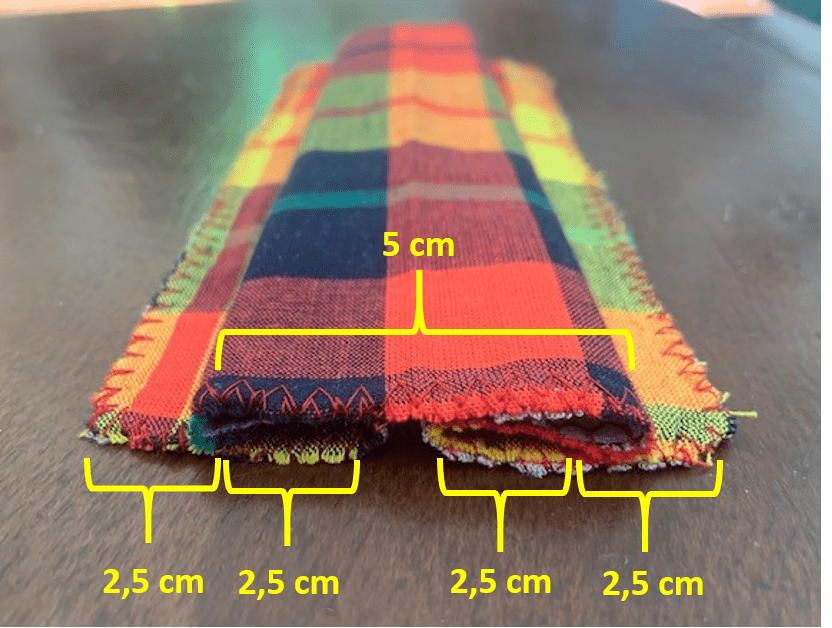Bande de tissu repliée