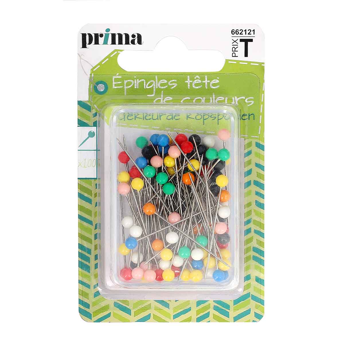 100x Épingles à tête colorées 35 mm - Accessoires de couture / fournitures  de couture - Épingles à tête de perle / épingles à coudre avec tête colorée