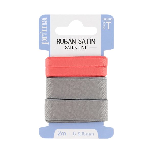 ruban en satin corail