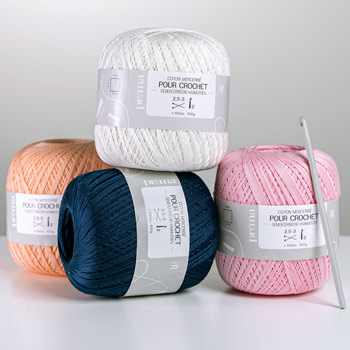 Laine à Tricoter, 500g Fil Coton pour Crochet, Coton Crochet Douce