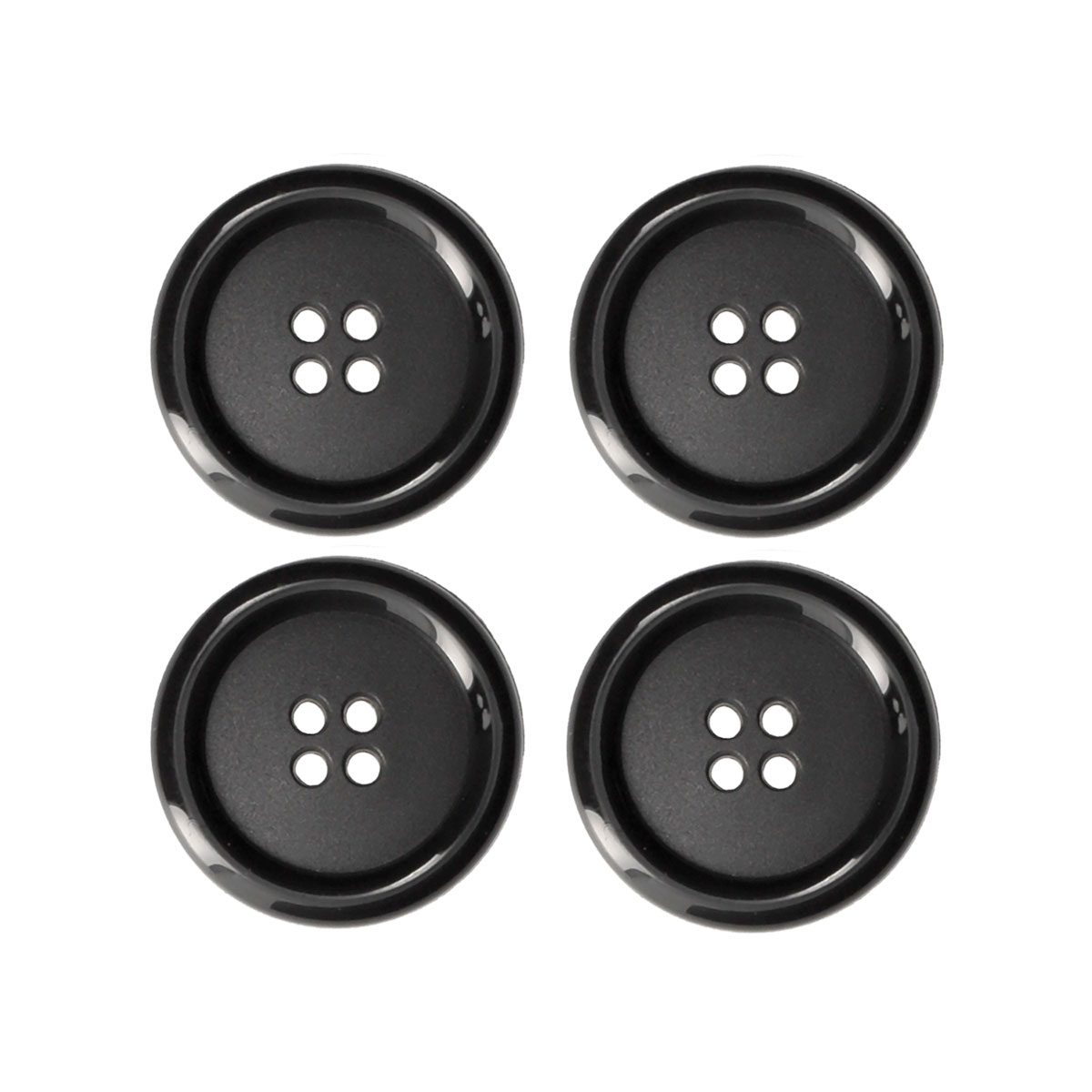 Boutons couture noir 15, 20, 22 mm