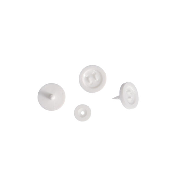 Boutons sans couture blanc 11mm avant et arrière