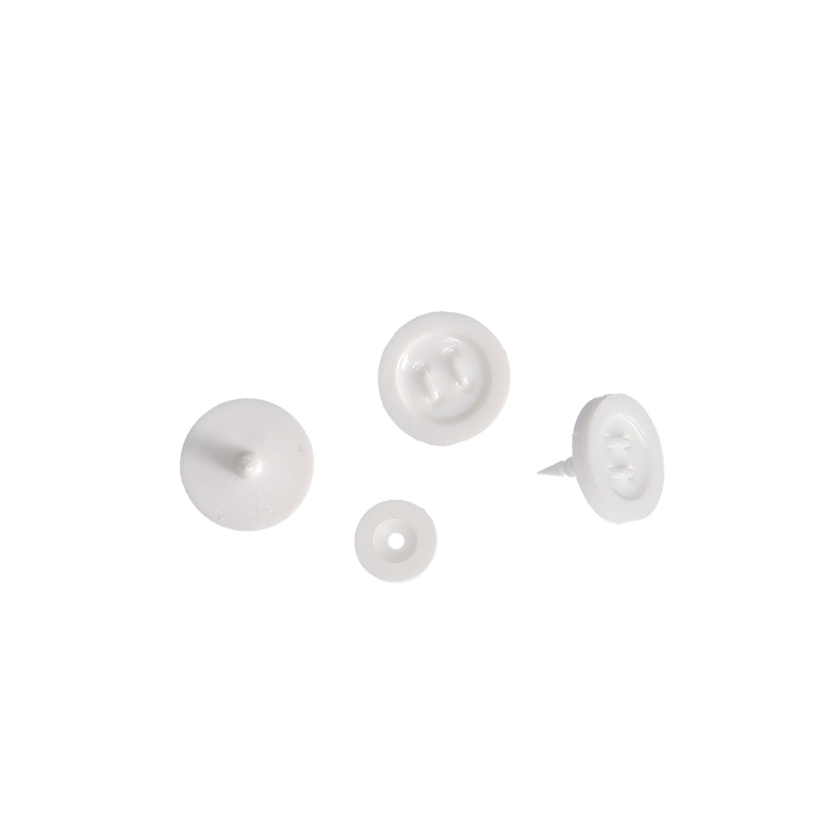 Boutons sans couture blanc x6 - 11mm