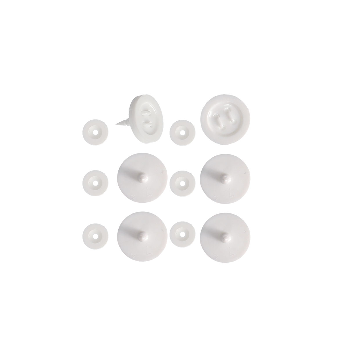 Boutons sans couture blanc x6 - 11mm