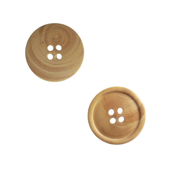 Boutons en bois à coudre 22mm avant et arrière