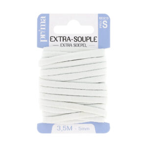 Elastique layette blanc 3m5x5mm - Prima Mercerie