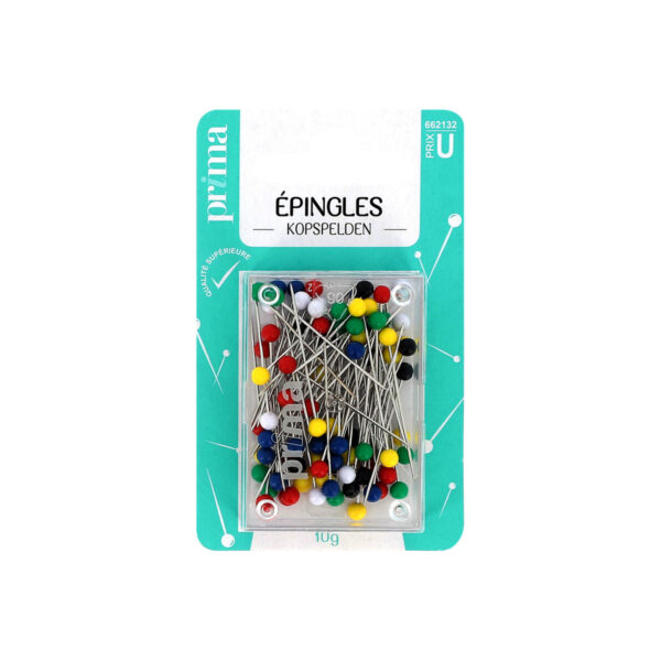 Epingles têtes de couleurs de qualité supérieur - Prima Mercerie