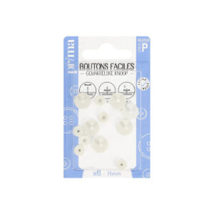 Boutons sans coutures blanc 11mm x6 - Prima Mercerie