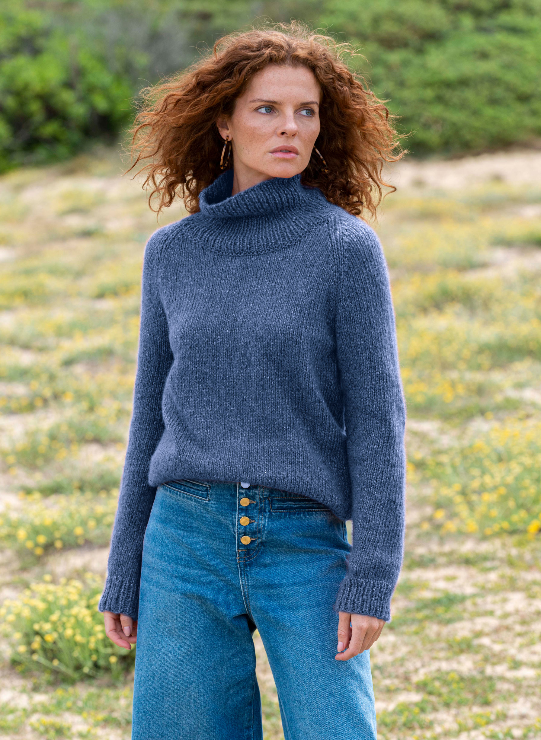 Réaliser un pull raglan jersey col roulé - Bergère de France