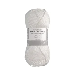 Fil de coton à crocheter blanc