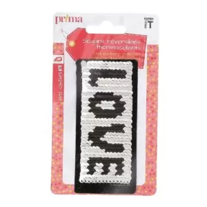 Décor sequin thermocollant love