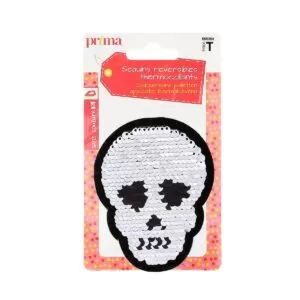 Décor sequin thermocollant tête de mort