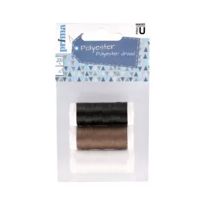 Lot de 3 fils à coudre polyester 200m