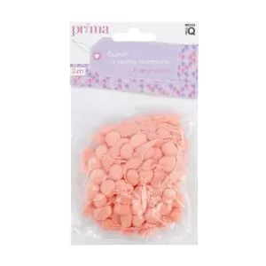 Ruban pompons monochrome corail