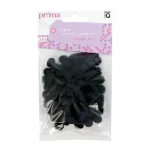 Ruban pompons monochrome noir
