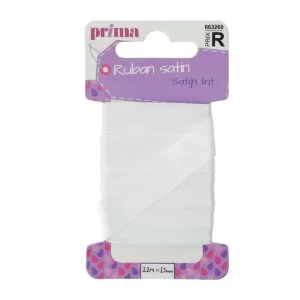Ruban satin blanc 2M x 15MM