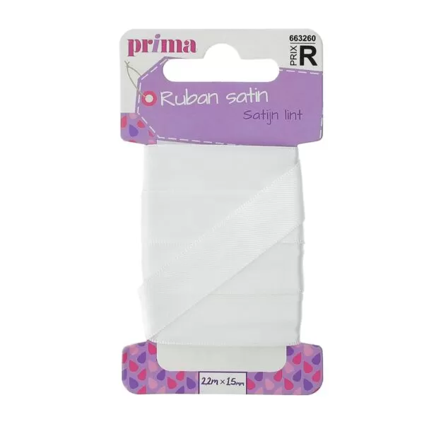 Ruban satin blanc 2M x 15MM