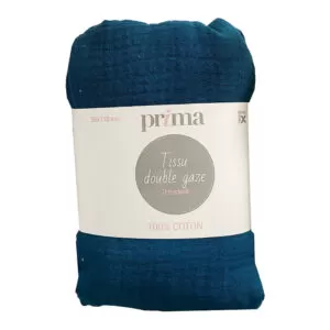 Tissu double gaze bleu canard