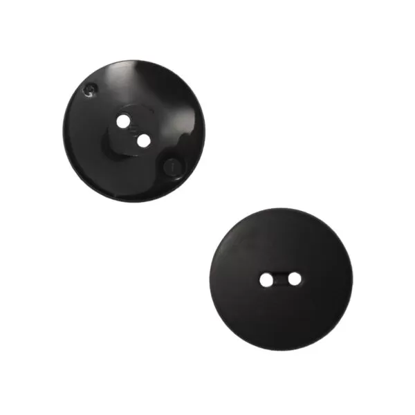 Boutons à coudre noir 22mm avant et arrière