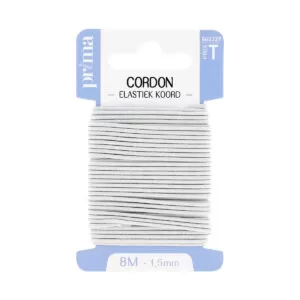 Elastique rond blanc 8mx1mm5 - Prima Mercerie
