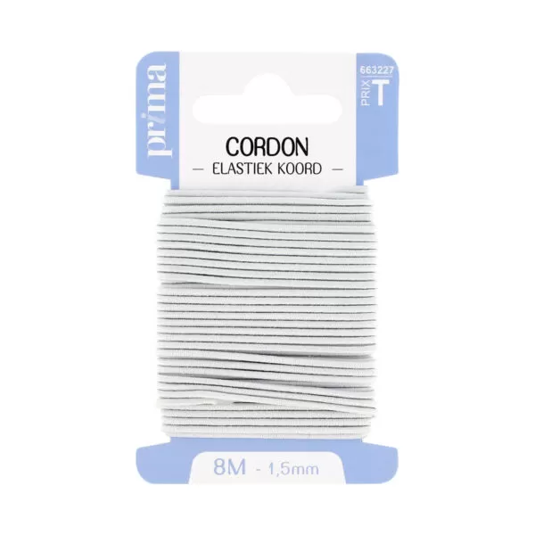 Elastique rond blanc 8mx1mm5 - Prima Mercerie