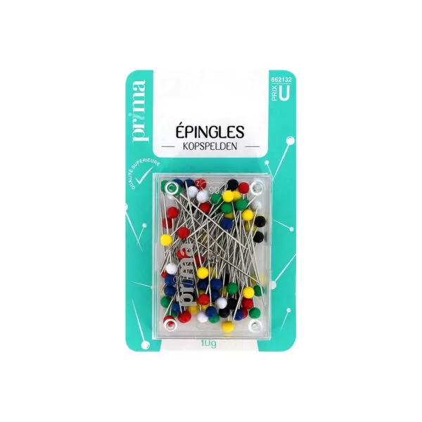 Epingles têtes de couleurs de qualité supérieur - Prima Mercerie